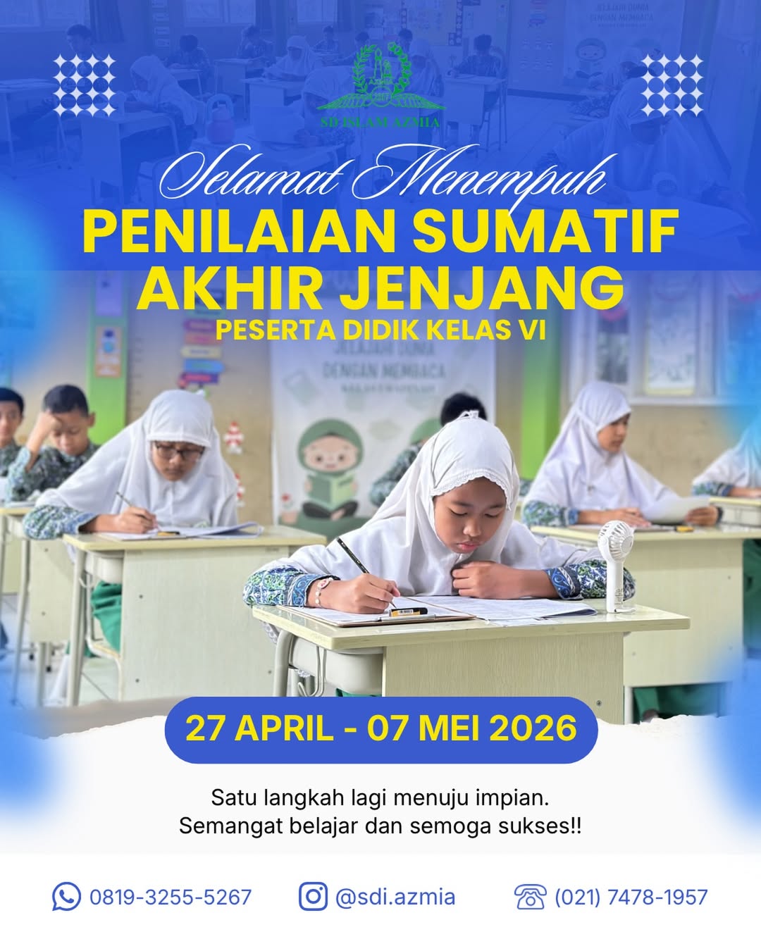 Siswa Siswi SD Azmia Melakukan Kegiatan Sumatif